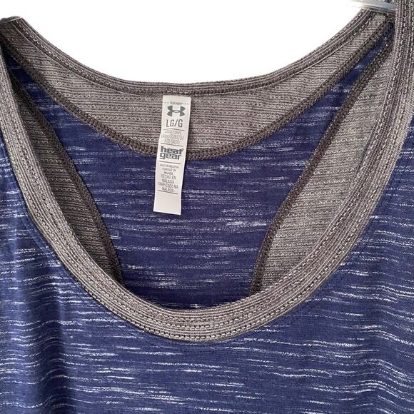 Under Armour Womens Blue Gray Heat Gear Tank Top NWTs size large - Picture 2 of 7